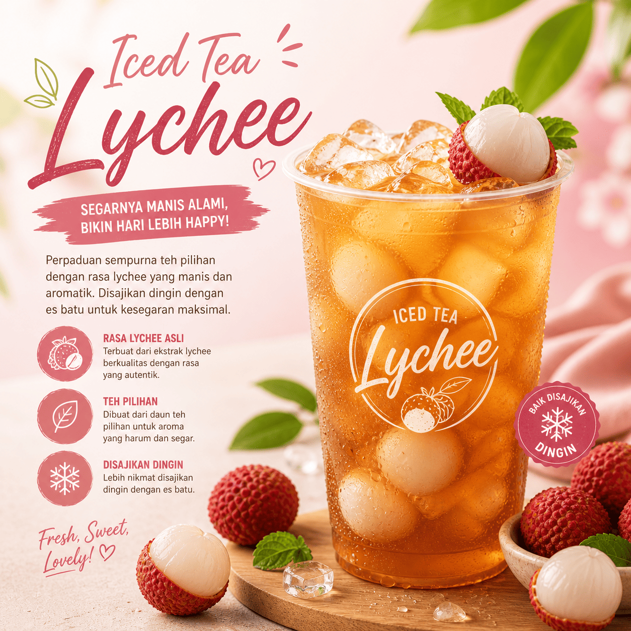 Lychee Tea dari Simetri Home Coffee Roasters